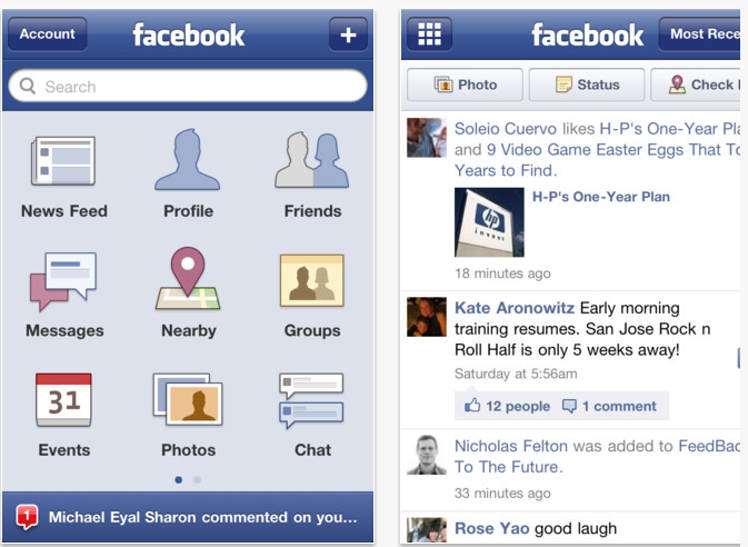 Facebook for iPhone v3.5 Screenshots